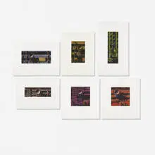 Robert Cottingham, Six works from the Rolling Stock Series, 1992, etching and aquatint in colors
