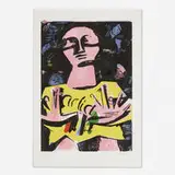 Dana Schutz, Sleepwalker, 2016, woodcut and monotype in colors