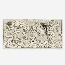 Ombres occidentales (Western Shadows) by Pierre Alechinsky, 1974, etching and aquatint, sold Feb 2020