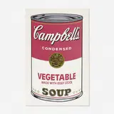 Vegetable Soup Can from Campbell's Soup I by Andy Warhol, 1968, screenprint in colors, sold Feb 2020