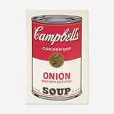 Onion Soup Can from Campbell's Soup I by Andy Warhol, 1968, screenprint in colors, sold Feb 2020