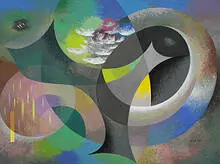 Arrangement 50 by Medard Klein, 1943, casein on board, sold Nov 2003