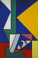 Rudolph Weisenborn, Construction, 1966, casein on board