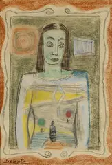 Miron Sokole, The Person Inside, c. 1940, mixed media on paper