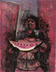 Watermelon Eater by Rufino Tamayo, c.1950, lithograph, sold Nov 2003