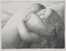 George Tooker, Lovers, 1982, lithograph