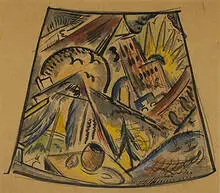 Konrad Cramer, Study for a Lampshade, c. 1916, watercolor on paper
