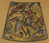 Konrad Cramer, Study for a Lampshade, c. 1916, watercolor on paper