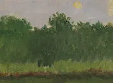 Joseph Stella, Green Forest, oil on canvasboard