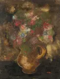 Jankel Adler, Blumenstillleben, Um 1930, Öl auf Hartfaser