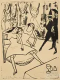 Maskenball by Ernst Ludwig Kirchner, 1911, Lithographie auf Velin, sold May 2013