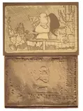 Flache Dichterbüste by Dieter Roth, 1969, Schokoladenrelief in Pergamin in Original-Kartonschachtel mit Strichätzung auf dem Deckel, sold Nov 2012