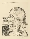 Max Beckmann, Der Ausrufer (Selbstbildnis), 1921, Kaltnadel auf Velin