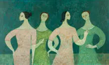 Flavio Cabral, Four Female Figures, 1967, Oil on canvas