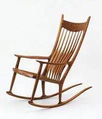 Sam Maloof, Rocking chair, Walnut and ebony