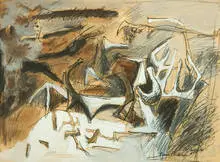 Abbott Lawrence Pattison, Paris Landscape, 1959, Watercolor and gouache on paper