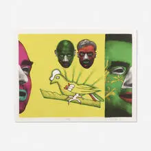 Trabajo by Ed Paschke, 1993, lithograph in colors, sold Feb 2020