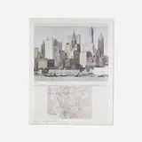 Two Lower Manhattan Wrapped Buildings, Project for New York City by Christo & Jeanne-Claude, 1985, offset lithograph in colors, sold Feb 2020