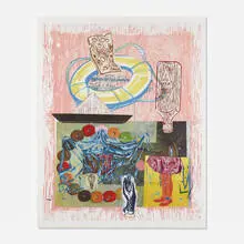 Up and Down from the High and Low series by David Salle, 1991, lithograph, woodcut, etching and collage on 2 sheets of TGL handmade paper, sold Feb 2020