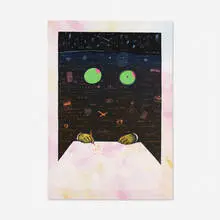 Jan Sawka, The Writer, 1985, screenprint with pastel, gouache and handcoloring