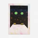 Jan Sawka, The Writer, 1985, screenprint with pastel, gouache and handcoloring