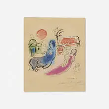 Maternité au Centaure by Marc Chagall, 1957, lithograph in colors on Arches, sold Feb 2020