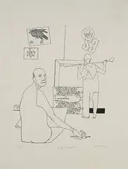 Robert Gwathmey, Self-Portrait, 1961, lithograph