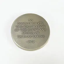 Leonard Baskin, Eakins (medallion), cast sterling silver