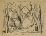 Oscar Florianus Bluemner, Three Views of Bloomfield, New Jersey, 1919, set of three, 1919, crayon on paper