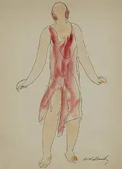Iasdora Duncan by Abraham Walkowitz, ink and watercolor on paper, sold Nov 2003
