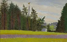 Joseph Stella, Landscape with Smokestack, oil on canvas