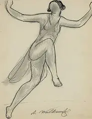 Isadora Duncan by Abraham Walkowitz, ink and graphite on paper, sold Nov 2003