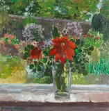 Mary Armour Rsa Rsw, Flowers in a window