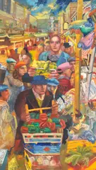 Mick Rooney R.A., Surrey Street Market