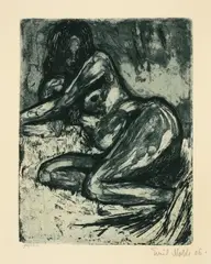 Akt by Emil Nolde, 1906, Radierung und Tonätzung in Schwarzgrün auf Velin, sold Nov 2010