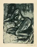 Emil Nolde, Akt, 1906, Radierung und Tonätzung in Schwarzgrün auf Velin