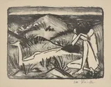 Otto Mueller, Ein in Dünen sitzendes und ein liegendes Mädchen (Zwei Mädchen in den Dünen, Sylt)