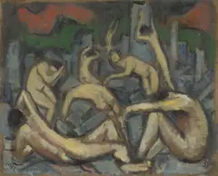 Jacob Steinhardt, Trauernde, 1912, Öl auf Leinwand