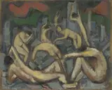 Jacob Steinhardt, Trauernde, 1912, Öl auf Leinwand