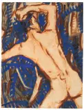 Männlicher Rückenakt by Christian Rohlfs, Um 1918, Wassertempera auf Papier, sold Nov 2014