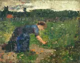 Lesser Ury, Frau bei der Gartenarbeit