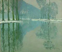 Winter an der Erft by Max Clarenbach, Öl auf Leinwand, sold May 2018
