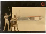 Emil Nikolaus Bruhn, Architekturcollagen (Ausstellungstafeln), 1932, 2 Blatt: jeweils Collage, Aquarell, Gouache und Tuschfeder auf Karton