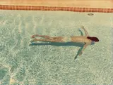 David Hockney, John St. Clair Swimming, April, 1972, C-Print, 1976. Kodak-Papier