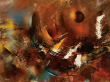 Eclipse by Leonardo Nierman, c. 1970, Acrylic on panel, sold Feb 2008