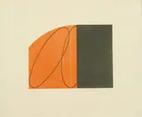 Robert Mangold, Orange/Black Zone, 1997, Two-color wood block cut