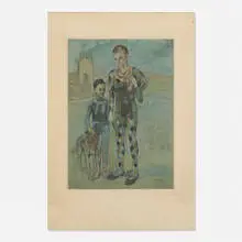 Les Saltimbanques by Pablo Picasso, 1922, aquatint in colors on Arches, sold Feb 2020