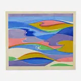 Stanton Macdonald-Wright, The Spring Sea Swelling and Falling All the Day, No. 7 (after Buson) from the Haiga series, 1966-67, woodblock print in colors