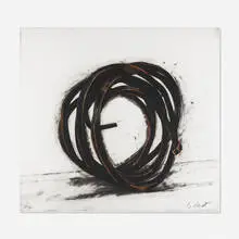 Indeterminate Line by Bernar Venet, 2008, direct gravure, aquatint, etching drypoint, sold Feb 2020