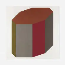 Forms Derived from a Cube 8 (Colors Superimposed) by Sol LeWitt, 1991, screenprint in colors, sold Feb 2020